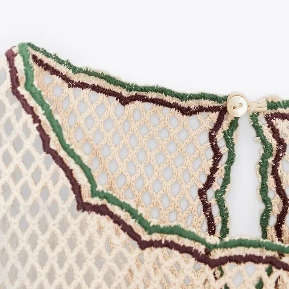 NWT Zara Woman ZW COLLECTION Crochet Dress with Floral Embroidery - Picture 5 of 16